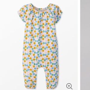 Hanna Andersson Floral Flutter Sleeve Baby Romper